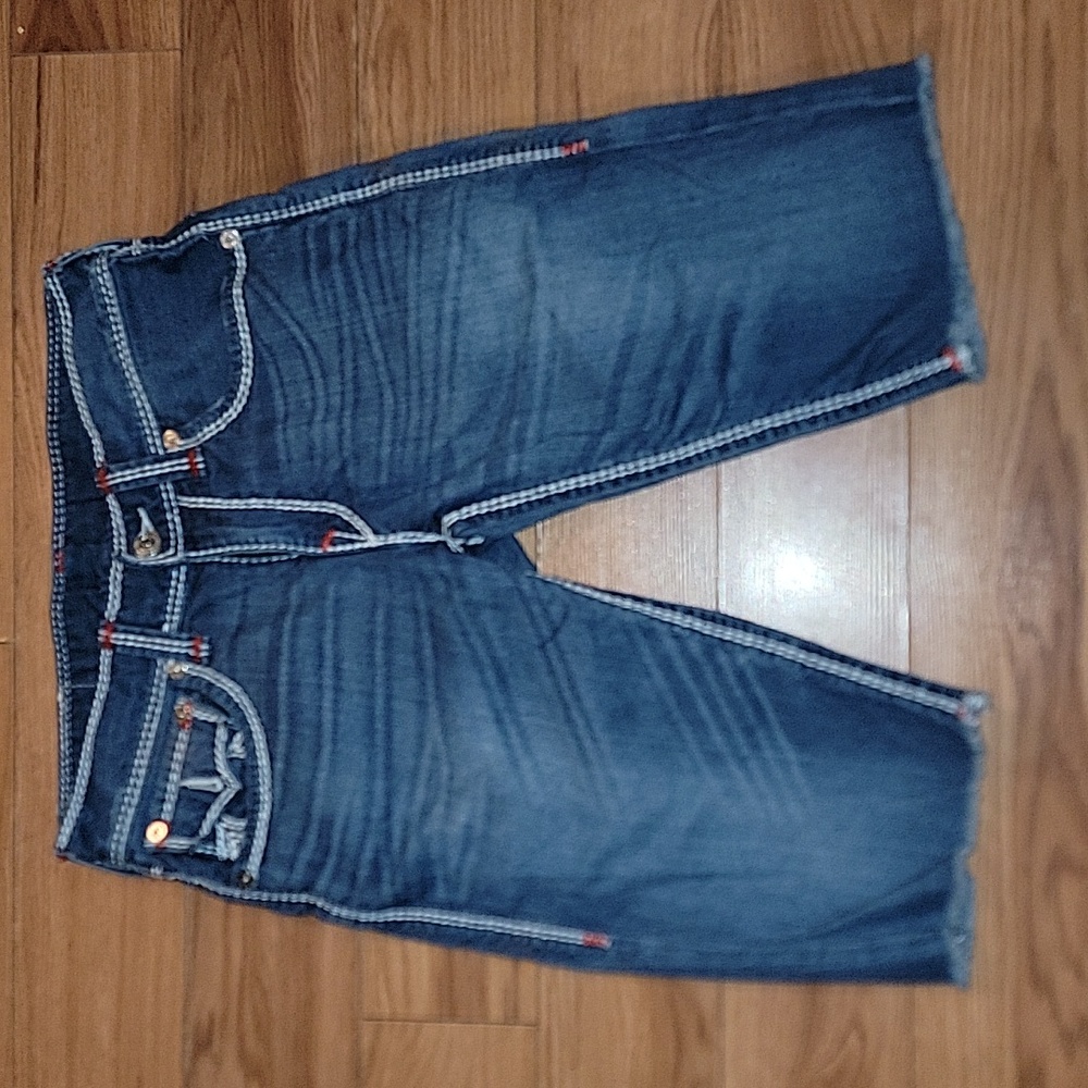 COPY - COPY - mens sz 30 true religion double stitch jean shorts